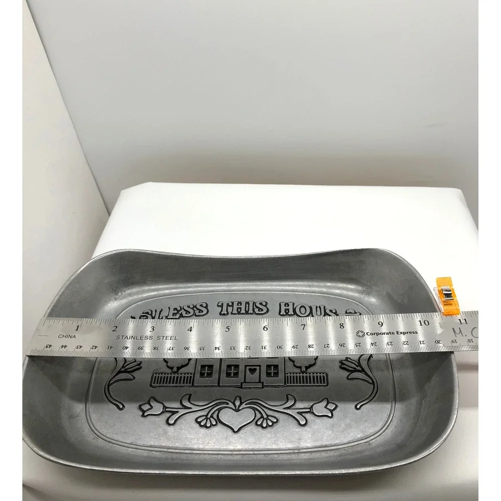 Wilton Armetale Bless This House Bread Tray Pewter Style Serving Dish 601013